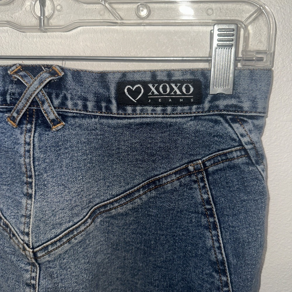 Vtg Y2K Xoxo Denim Skirt Blue Size 0 Stretch - Picture 7 of 12